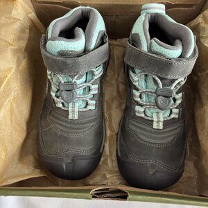 Keen Ridge Flex Mid WP Childrens Hiking Boots US 13 Grey/Blue Tint Waterproof Du